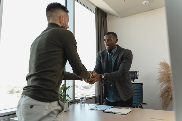 two people at a job interview